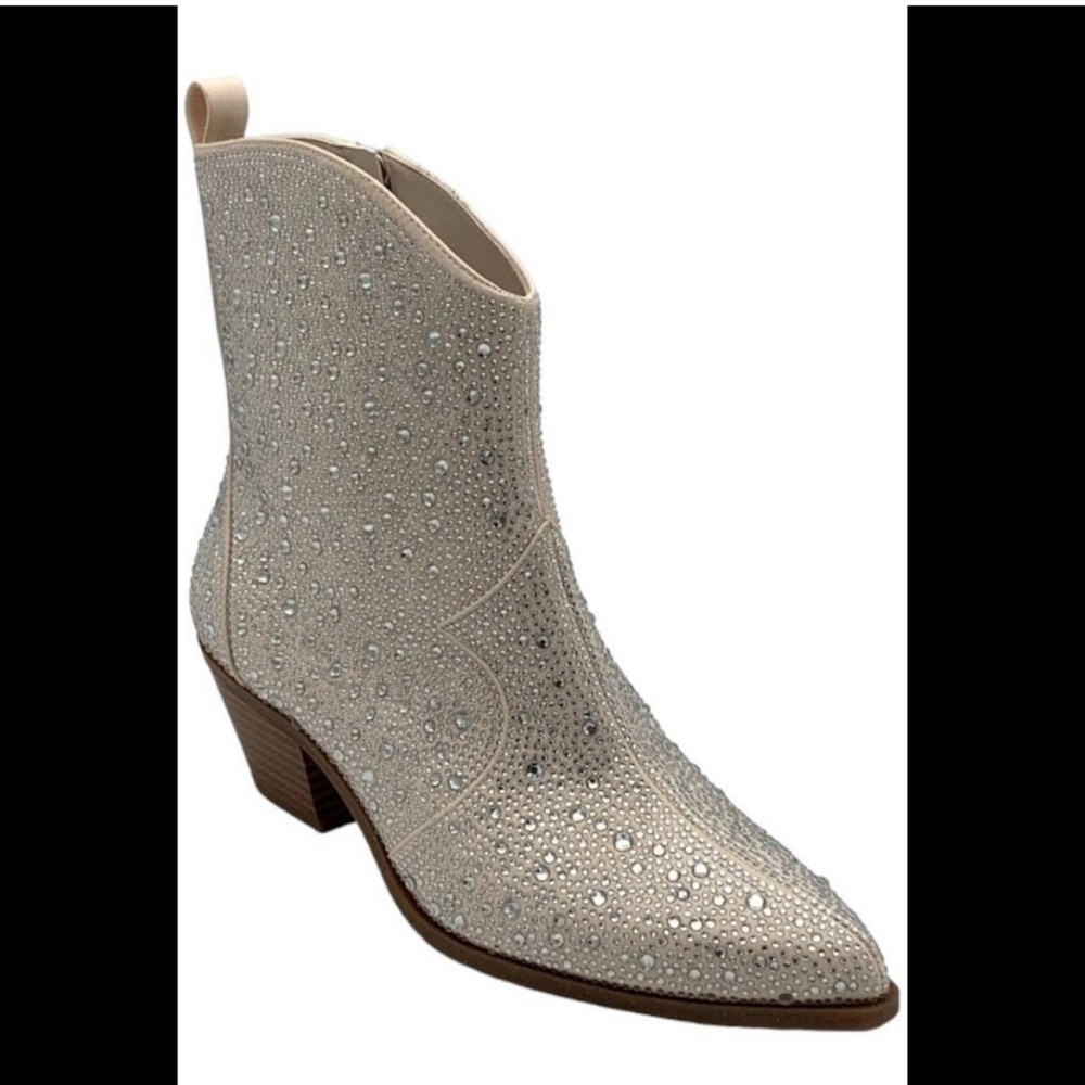 NEW Jessica Simpson Chalk Rhinestone Boots
